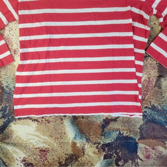 Anne Klein Red and White Striped Blouse - Picture 2 of 12